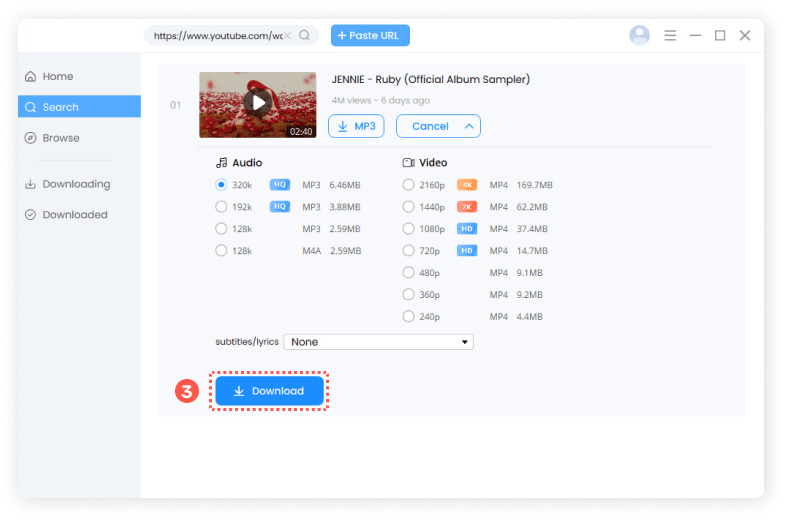 Click Download
